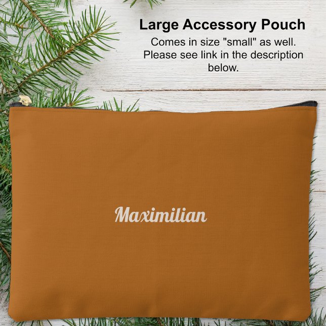 Pochette À Accessoires Boho Brown - Solide Grand Accessoire Pouch (Large Accessory Pouch - Boho Brown - Solid by Leapfroglisics Shop)