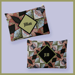 Pochette À Accessoires Boho Chic Patchwork Multi Color Black Accents