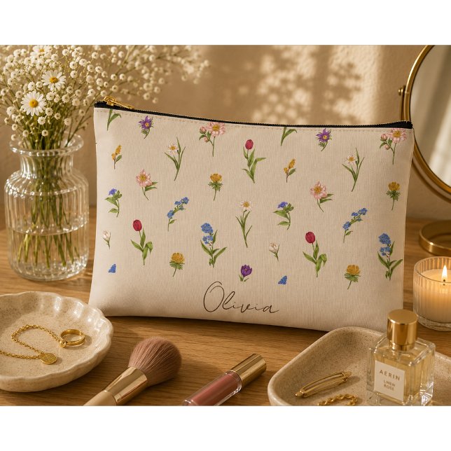 Pochette À Accessoires Boho Floral Arc-en-ciel (Créateur téléchargé)