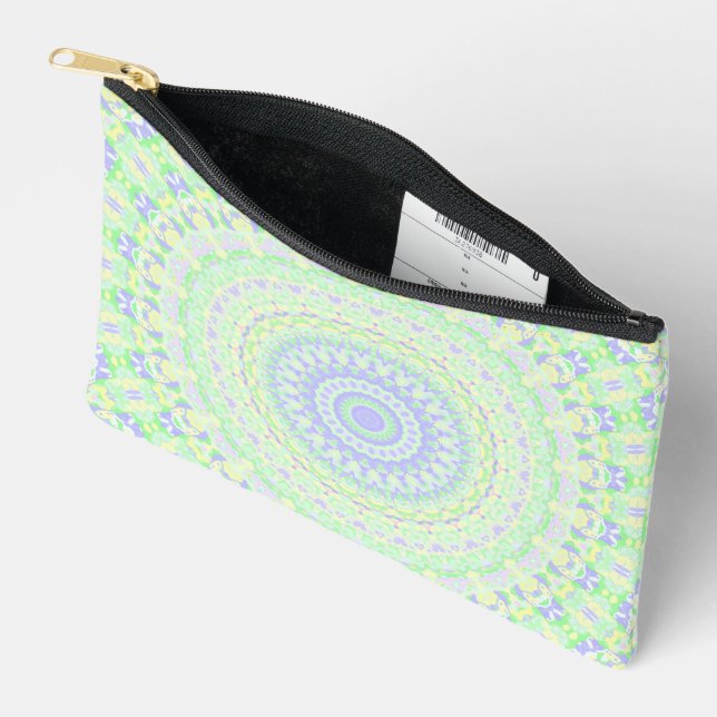 Pochette À Accessoires Boho Hippie Funky Eclectique Printemps Pastel Mand (Ouvrir)