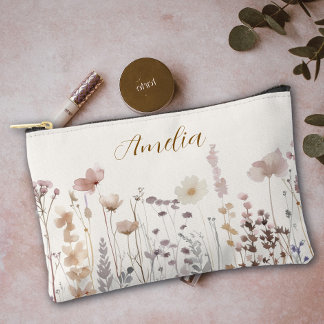 Pochette À Accessoires Boho Wildflowers Bridesmaid Makeup Cosmetic