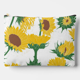 Pochette À Accessoires Bois Imprimer Tournesol jaune