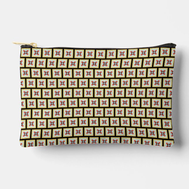 Pochette À Accessoires boîte texture moderne carré jaune clair doux carre (Recto)