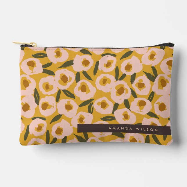 Pochette À Accessoires Bold Inky Floral Pattern | Hand-Drawn Botanical (Recto)