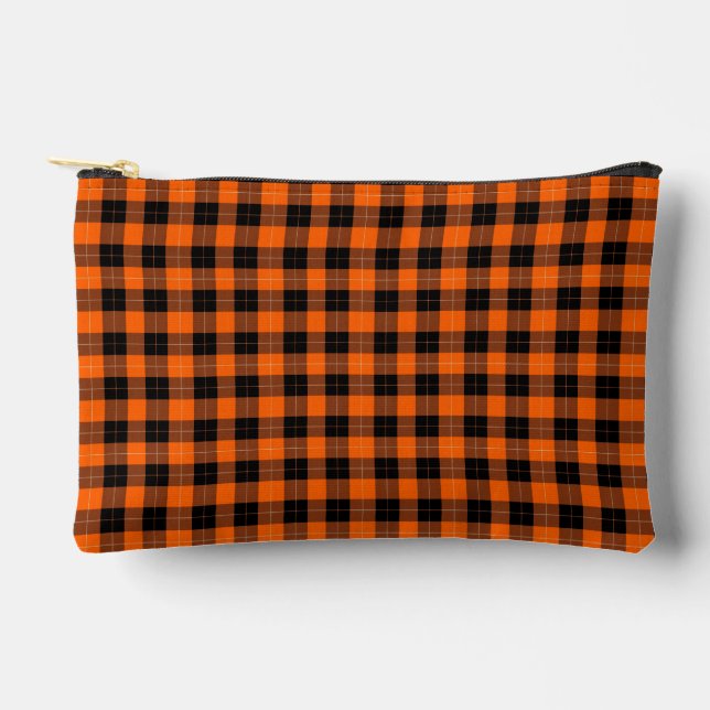 Pochette À Accessoires Bold Orange and Black Buffalo Plaid (Recto)