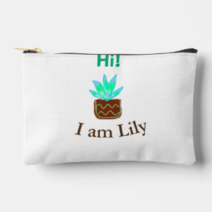 Pochette À Accessoires Bonjour Je suis Lily cactus succulent ajouter nom 