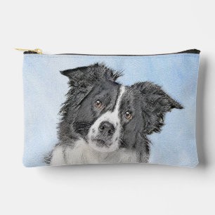Pochette À Accessoires Bordure Collie Peinture Rough Noir & Blanc Chien A