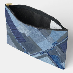 Pochette À Accessoires Boro Boro Blue Jean Patchwork Denim Shibori