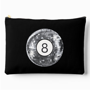 Pochette À Accessoires Boule de disco tendance, Art Rétro Noir et Argent