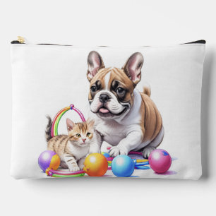 Pochette À Accessoires Bouledogue français French Bulldog avec chat