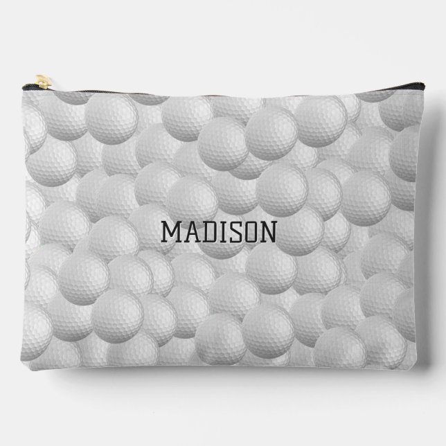 Pochette À Accessoires Boules de golf de texte personnalisé (Recto)