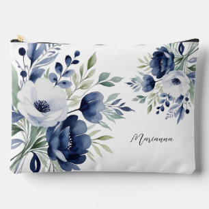Pochette À Accessoires Bouquet floral bleu et blanc