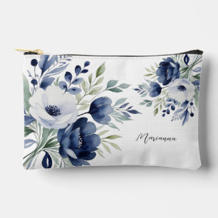 Pochette À Accessoires Bouquet floral bleu et blanc