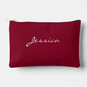 Pochette À Accessoires Bourgogne Écriture Minimaliste Moderne Cosmétique