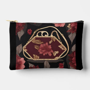 Pochette À Accessoires Bourgogne or art d'IA 