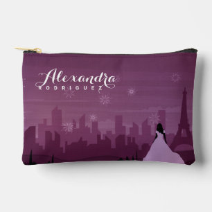 Pochette À Accessoires Bourgogne Rose Paris Feu d'artifice Quinceañera