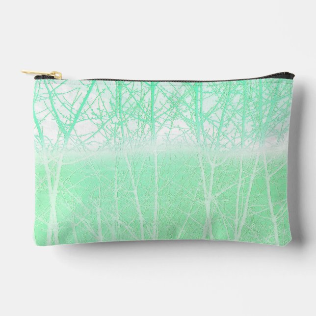 Pochette À Accessoires Branches de Menthe Verte Brumeuse Givrée (Recto)