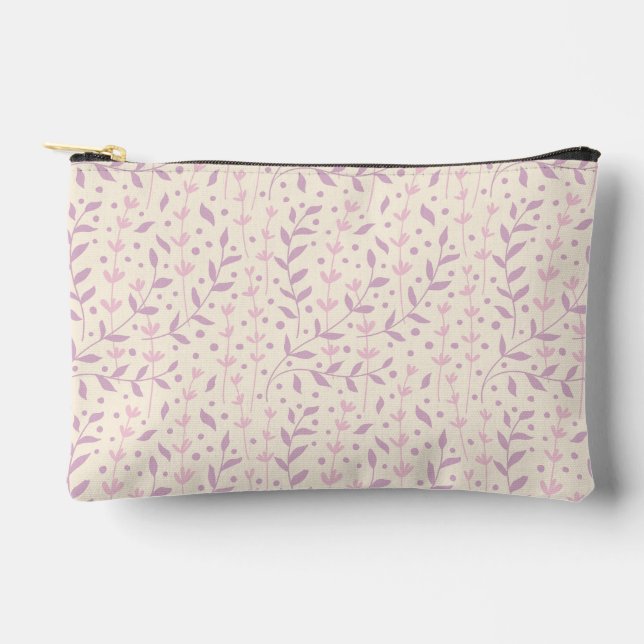 Pochette À Accessoires Branches de Prairie Rose de Printemps (Recto)