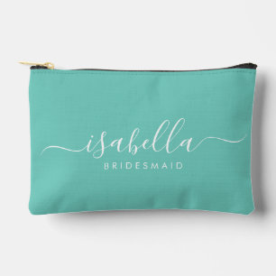 Pochette À Accessoires Bridesmaid Cadeau bleu Aqua