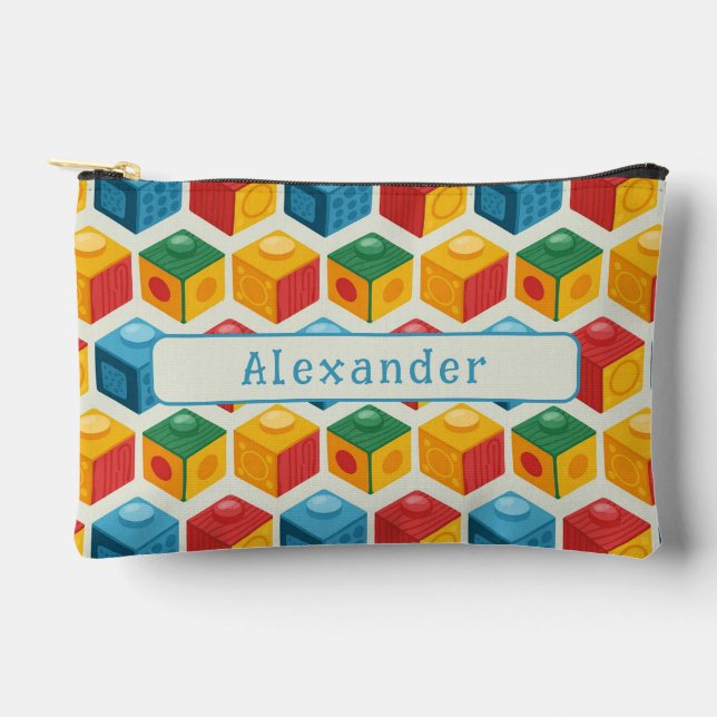 Pochette À Accessoires Bright Fun Customizable Building Block Print (Recto)