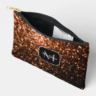 Pochette À Accessoires Bronze brun faux parties scintillant scintille Mon