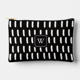 Pochette À Accessoires Brush noir minima Monogramme initial