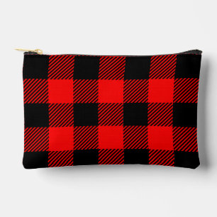 Pochette À Accessoires Buffalo Check Rouge et Noir Lumberjack Plaid Decor