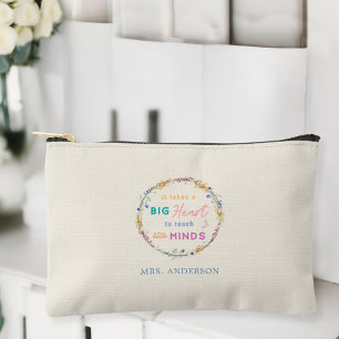 Pochette À Accessoires "Ça prend un grand coeur" Floral, cadeau pour les 