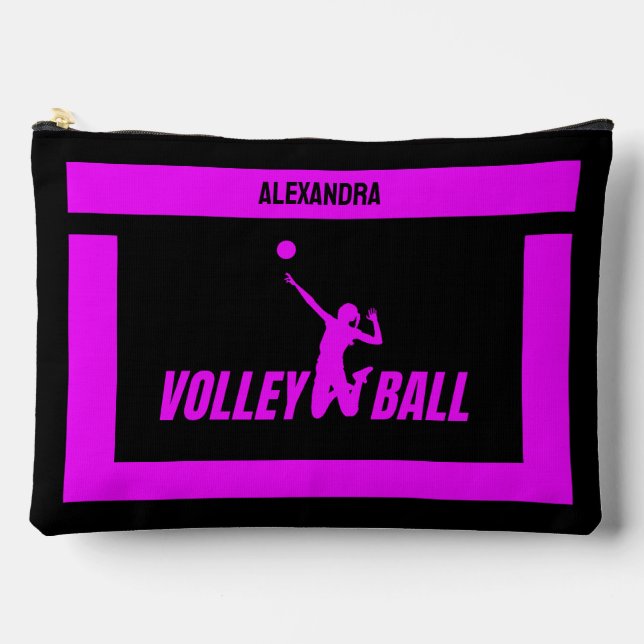 Pochette À Accessoires Cadeau d'anniversaire de volleyball, Joueuse de vo (Recto)