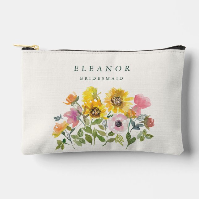 Pochette À Accessoires Cadeau de demoiselle d'honneur personnalisé à l'aq (Recto)