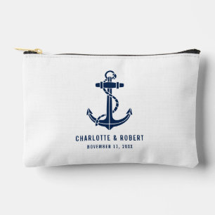 Pochette À Accessoires Cadeau de mariage de plage d'ancre de bateau moder