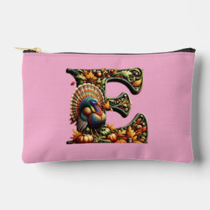 Pochette À Accessoires Cadeau de Thanksgiving avec la lettre E