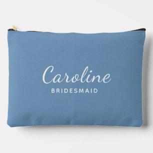 Pochette À Accessoires Cadeau Demoiselle d'Honneur Bleu Cosmétique Nom Pe