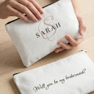 Pochette À Accessoires Cadeau personnalisé de demoiselle d'honneur avec m