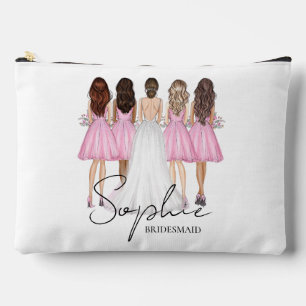 Pochette À Accessoires Cadeau personnalisé de demoiselle d'honneur avec n