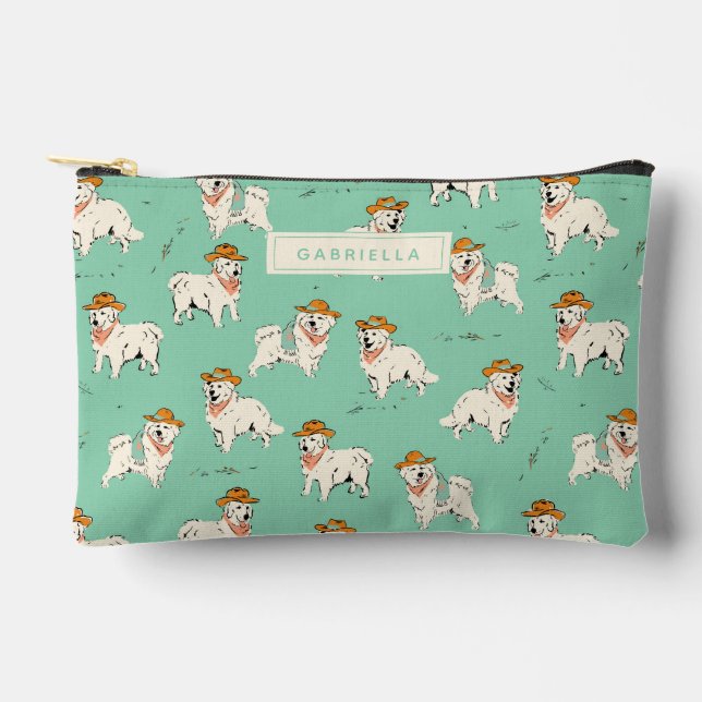 Pochette À Accessoires Cadeau personnalisé de l'amoureux des chiens cowbo (Recto)