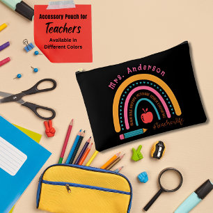 Pochette À Accessoires Cadeaux d'appréciation pour enseignant arc-en-ciel
