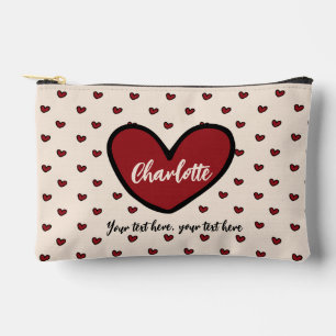 Pochette À Accessoires Cadeaux de styliste Mignon Motif Cœur Rouge Doux