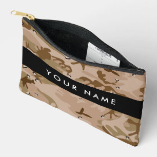 Pochette À Accessoires Cailloux du Camouflage du désert, Votre nom, Perso
