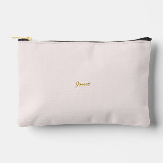 Pochette À Accessoires Calligraphie élégante de couleur or et pastel Nom