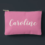 Pochette À Accessoires Calligraphie minimaliste rose personnalisée avec u<br><div class="desc">Ce pochette accessoire élégante présente un design de calligraphie minimaliste avec un nom rose chaud gras, combinant simplicité et couleur vibrante. Parfait pour organiser votre maquillage, vos essentiels de voyage ou ajouter une touche chic à votre routine quotidienne. Ce design unique en fait un cadeau attentionné pour quiconque aime les...</div>