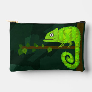 Pochette À Accessoires Caméléon vert mignon