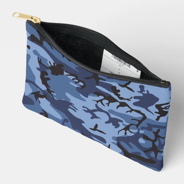 Pochette À Accessoires Camouflage bleu marine, Militaire, Armée (Ouvrir)