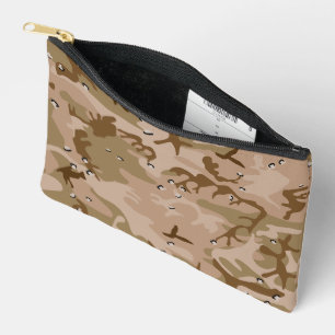 Pochette À Accessoires Camouflage Désert Avec Galets, Militaire, Armée