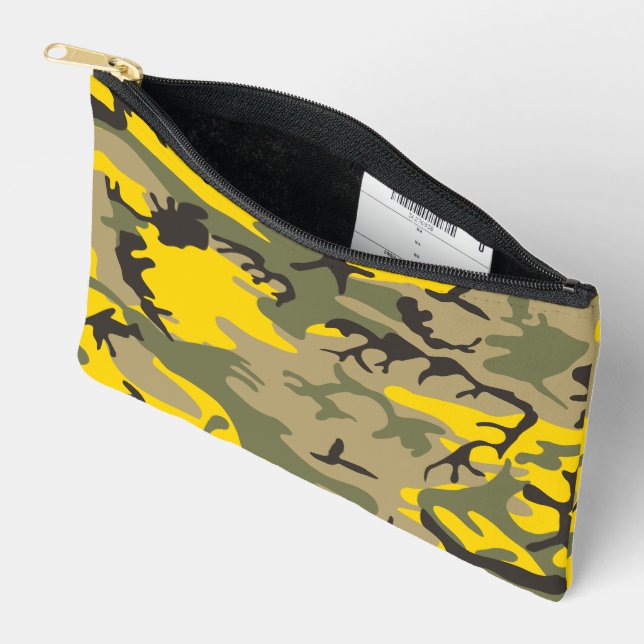Pochette À Accessoires Camouflage jaune et vert, Militaire, Armée (Ouvrir)
