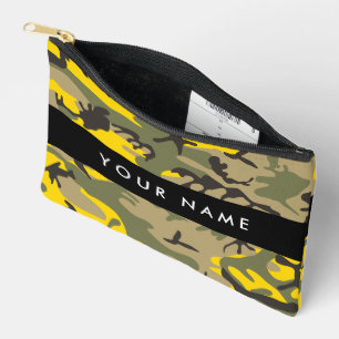 Pochette À Accessoires Camouflage jaune et vert Votre nom Personnalisez