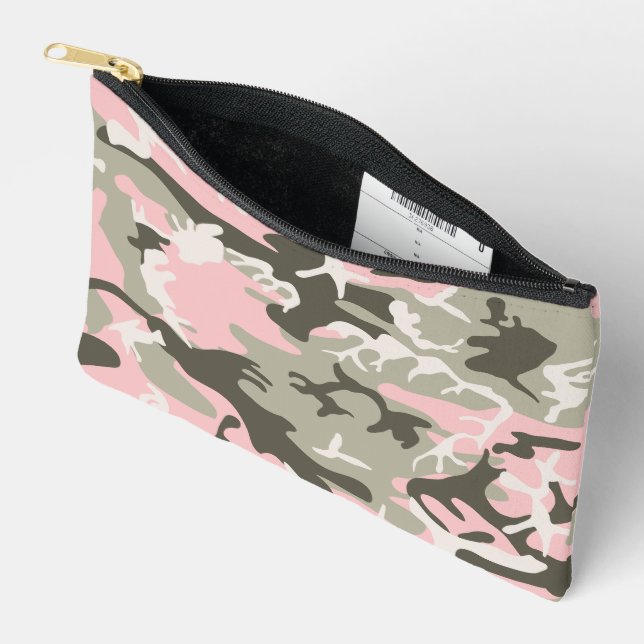 Pochette À Accessoires Camouflage rose et vert, Militaire, Armée (Ouvrir)