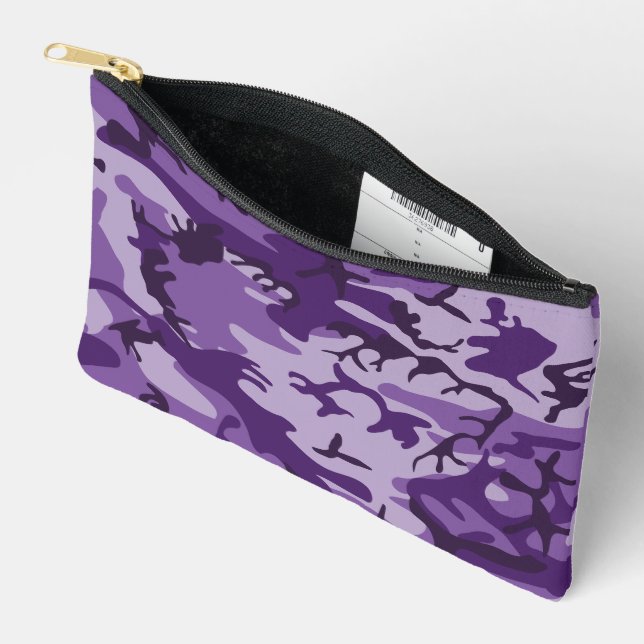 Pochette À Accessoires Camouflage Violet, Militaire, Armée (Ouvrir)