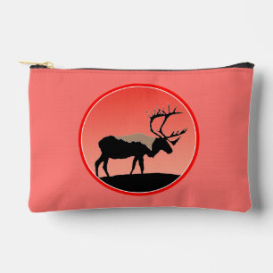 Pochette À Accessoires Caribou au coucher du soleil - Art animalier origi