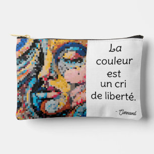 Pochette À Accessoires Carnaval Portrait Pixel Art Coloré
